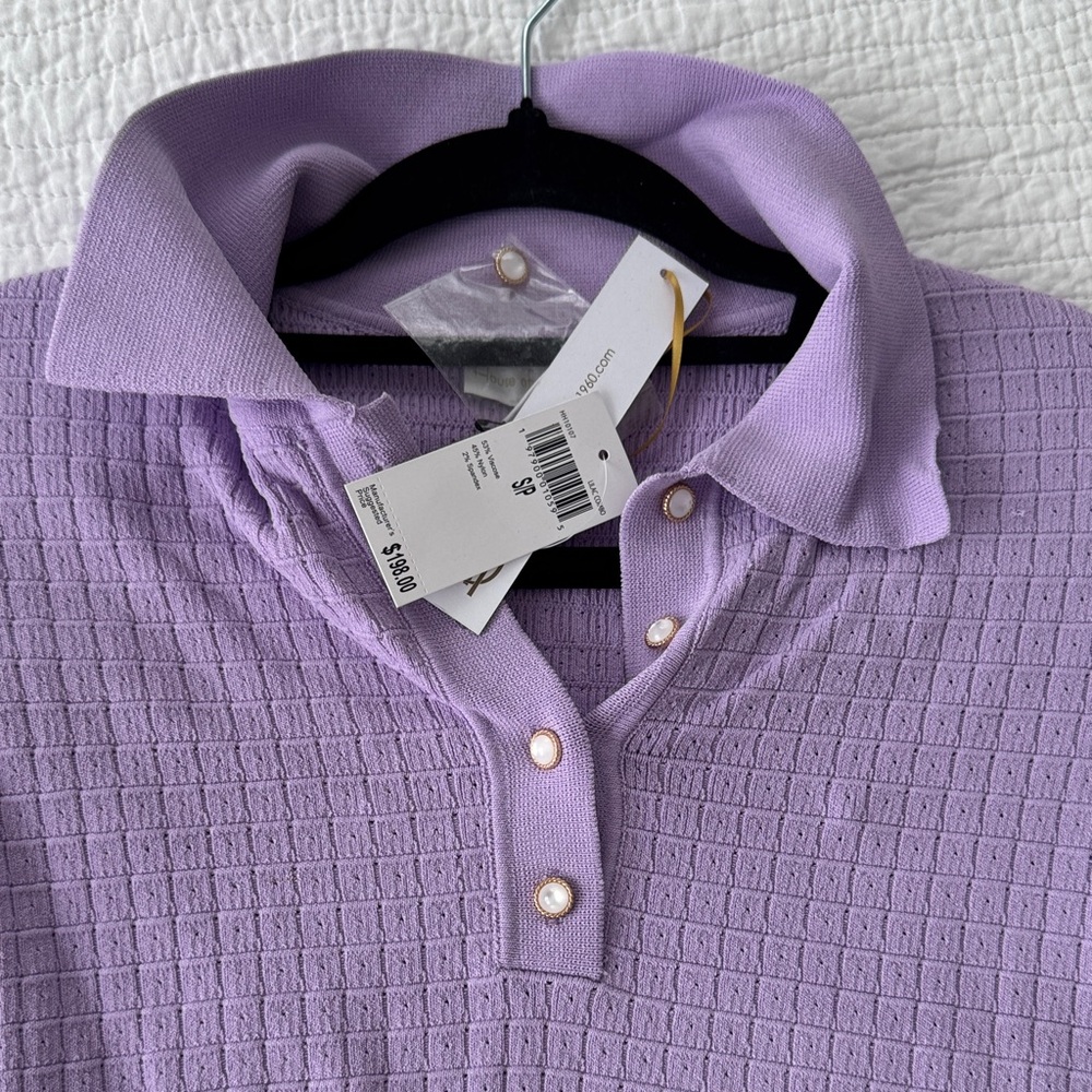 House of Harlow 1960 Lavender Knit Polo Skirt Set - Picture 3 of 7